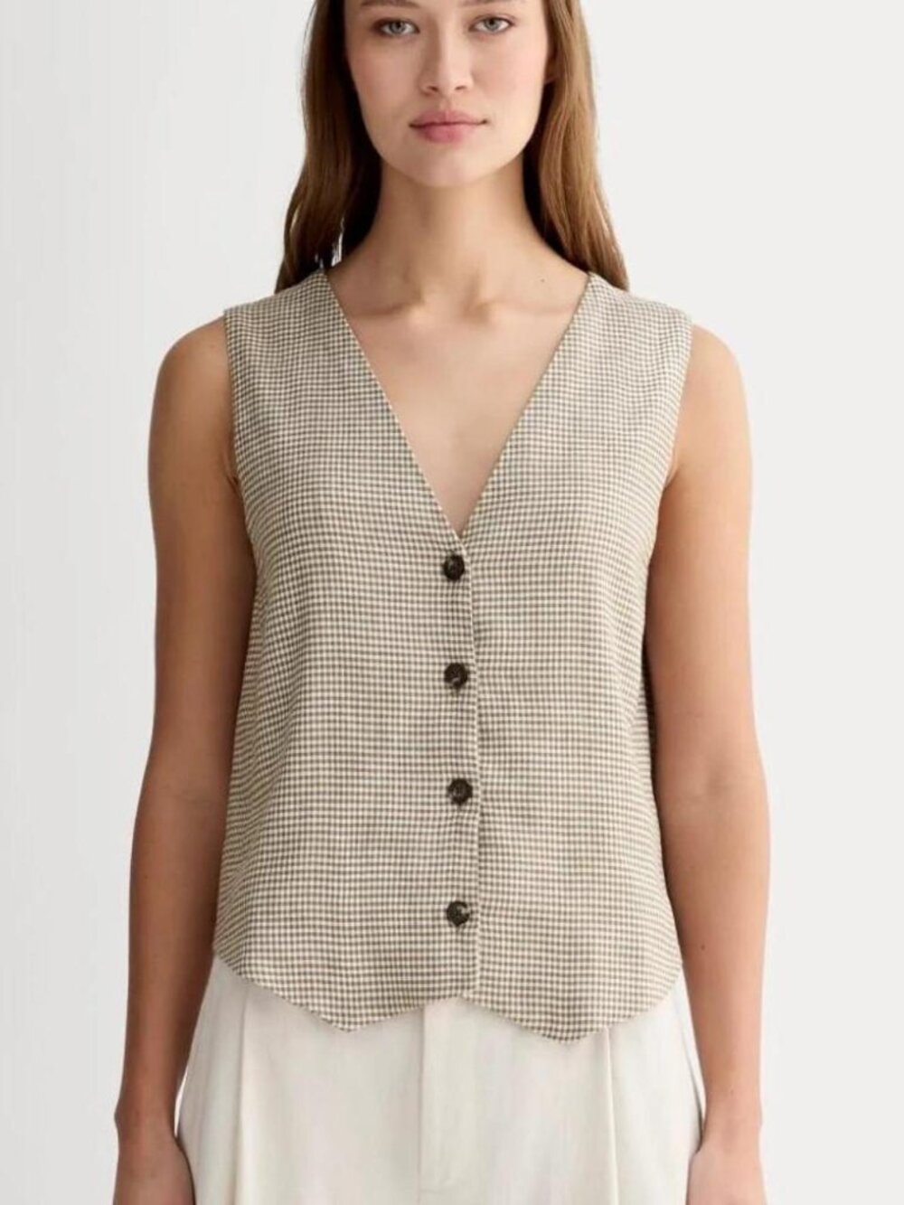 ✰ everlane the vest in stretch linen ✰